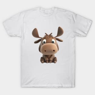 Stag Deer Cute Adorable Humorous Illustration T-Shirt